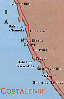 Map of La Manzanilla and Costa Alegre